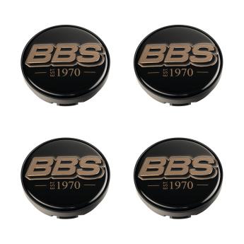 4 x BBS 2D Nabendeckel Ø70,6mm schwarz, Logo bronze (1970) - 10025038 58071009